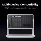 Smart Mini Projector, 1500 ANSI Portable Projector with WiFi and Bluetooth, HAPPRUN 4K Full HD Home Theater with 270° Stand, Dolby Sound, Built-in Apps,Compatible with Phone & PC, Indoor & Outdoor Use