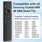 BN59-01385A Replacement Solar TV Remote Control for Samsung Smart TV/Neo QLED TVs (2021-2023) - Rechargeable via Solar/USB-C, Bluetooth, 4 Shortcut Keys