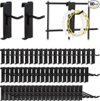 Alffun 60 Pcs Grid Wall Hooks, 2/4/6 Inch Heavy Duty Wire Grid Display Hooks, Gridwall Accessories for Retail, Craft Shows, Garage Storage, and Home Organization, Black