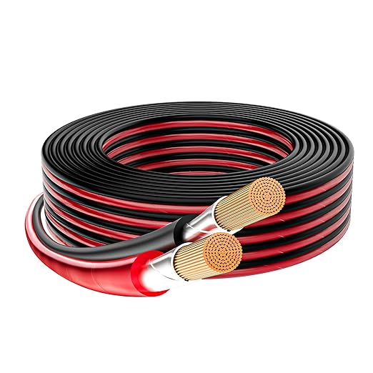 Mygatti 16/2 Gauge Speaker Wire 20FT, 16/2 AWG 2 Conductors OFC Pure Copper Electrical Red Black Cable for Car Speakers Stereo, Home Theater, Automotive Wire, Aluminum Foil Shield, Flexible Clear PVC