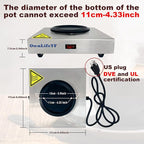 Commercial Coffee Warmer, 60W 176℉ Single Burner Decanter Warmer Plate, Stainless Steel Portable Warmer Single Burner, for Cafe, Break Room, Buffet and Commercial Use