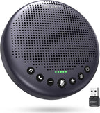EMEET Conference Speaker and Microphone w/8 Mics, 360° Voice Pickup, Noise Reduction, Bluetooth/USB/Dongle Speakerphone for 10 People w/Daisy Chain for 18, Compatible w/Leading Platforms, 2025 Version