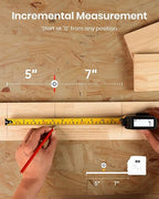 3-in-1 Digital Tape Measure with Laser, 165Ft Laser Tape Measure & 16Ft Digital Measuring Tape, 8 Metric and Imperial Units, Distance Area Volume 1/2 midpoint, Laser Measure Tool, Almighty Tools