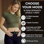 TENS 7000 Heat + TENS Unit for Menstrual Cramp Relief - Wearable Period Pain Device with Heat Therapy & 15 Intensity Levels, USB-C Rechargeable, Discreet & Portable