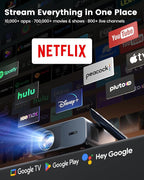 [Official Google TV]Smart Projector 4K Supported with WiFi & Bluetooth, Netflix-Licensed, Outdoor Movie Projector with DoIby Audio, Auto Focus, Home Theater Proyector WIMIUS G1 (Gray, Standard)