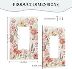 Bvtewkhz Floral Plant Watercolor Flowers 1 Gang Single Rocker Decorative Outlet Covers Light Switch Plate Electrical Receptacle Switchplate For Bathroom Kitchen Bedroom