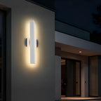Tarentlight 21.9IN LED Outdoor Aluminum Wall Lights,20W Dimmable, IP65 Waterproof, Modern Textured White Indoor & Exterior Lighting Fixtures, Long Exterior Wall Lights for Garage, Front Door