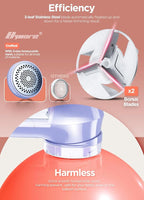 Bymore Fabric Shaver, Lint Remover, Lint Shaver Defuzzer Sweater Shaver for Clothes and Furniture AC Adapter or Battery Operated Pill Fuzz Remover-Light Purple