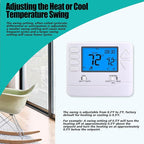 Suuwer 5-1-1 Day Programmable Thermostats for Home 2 Heat/ 2 Cool Conventional Multistage Systems