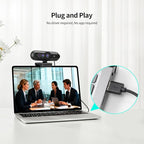 2K Windows Hello Webcam, Windows Hello Facial Recognition, 2K Camera Auto Light Correction, USB Webcam with Microphone, Wide Field of View, Privacy Cover, Works with Microsoft Teams, Zoom, Google Meet