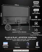 SANSUI 24 Inch Curved 240Hz Gaming Monitor FHD 1080P, 1500R Curve Computer Monitor, 124%sRGB, 3000:1 Contrast Ratio, HDR, FreeSync, MPRT 1Ms, Low Blue Light, HDMI DP ports.(ES-G24C1 PRO DP Cable Incl)
