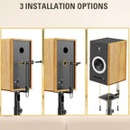 Mounting Dream Black Alloy Steel Speaker Stands, Height Adjustable Bookshelf Speaker Stand Pair, Universal Fit, 11 lbs Capacity, Set of 2 for Bose Polk JBL Sony Yamaha - 42" Max Height