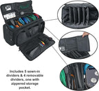 Rockville UT-BAG10 DJ Utility/Cable Bag, 10 Compartments, Padded Straps, Water-Resistant, Lockable Zippers, Perfect for DJs, Events, Gear & Cables
