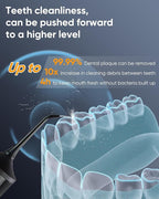 MySmile LP221 Cordless Water Flossers for Teeth with UVC Light Sanitizer and OLED Display, 335ML 4 Modes Water Teeth Cleaner Picks for Teeth Cleaning and Water Flossing (Midnight Black)