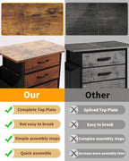 KATHY&BOB Printer Stand with 3 Fabric Drawer, Mobile File Cabinet for Home Office with Storage Bag, Rolling Under Desk Organizer Shelf, Fits A4 or Letter Size, Complete Top Plate Fast Assembly