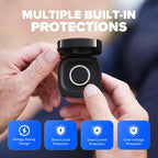 Wireless Charging Case Compatible with Oura Ring Gen 4 Charger, 600mAh Portable Travel Ring Charger Fast Charging Dock with USB-C Cable (Size 8-Black)