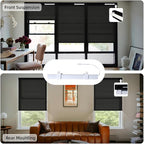 SmartWings Motorized Cellular Shades, Honeycomb Blinds Compatible with Zigbee/Alexa/Z-Wave/Homekit, Wireless Remote Control for Smart Home and Office in Customized Size,70% Blackout Carbon Black
