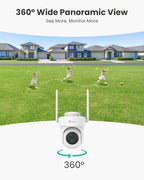 CAMSTRO 4K Security Cameras Wireless Outdoor, Solar Cameras for Home Security Battery-Powered, 360° Pan & Tilt, 3MP Color Night Vision, Two-Way Audio, Compatible with Alexa