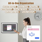 15.6 inch Wall Planner Digital Calendar Electronic Calendar Chore Chart,Smart Touchscreen Full HD Interactive Display for Family Schedules,Wall/Desk Mountable for Seamless Scheduling/Organizing