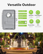 BN-LINK Pool Pump Timer, Outdoor Mechanical Timer Box, Heavy Duty 24 Hour Programmable, 2HP 40A Max, 120, 240, 277 VAC, for Pool Pump, Water Heater, Fans, SPA, ETL Listed