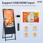 QIXZOCV MWE 32 Inch Digital Signage Display, Portable LCD Digital Kiosk, Advertising Display Poster, Android Kiosk with Auto Media Player, HDMI/USB