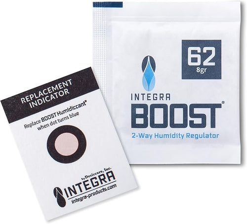 62% RH Level - 8 Gram Size - Two-Way Humidity Control Pack - Incl. Replacement Indicator Cards - Food Storage & Herbs Moisture Balancer for Up to 1oz (Pack of 144)