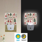 Pigsaly Led Night Light Merry Christmas Gnomes Night Light Plug in Wall Lamp Smart Dusk to Dawn Sensor Nightlight Led Lamp Energy Saving Lights Gift for Kids Room Bedroom Bathroom Hallway