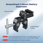 SMALLRIG V-Mount Crab-Shaped Clamp, 15-40mm Non-Slip Clamp, 1.5kg Load-Bearing Compatible with Multiple Brands of V-Mount Batteries - 5313