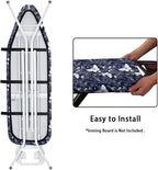 ZCFYGDX Ironing Board Covers Butterfly Blue Flower Print Lightweight & Breathable Anti-Slip & Wear-Resistant (18 x 58 in) Hook & Loop Elastic Edge Easy to Install, Scorch Resistant Decor Size-2XL