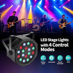 SmarketBuy Stage Lights with Sound Activated & DMX Control, 8 Pack 18x3 W LED Par Lights, Versatile DJ Light for Stage Uplighting, Wedding, Party Events, Clubs,Music Shows & Holiday Decorations