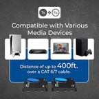 OREI 4K HDMI Extender Over IP CAT6-4K@30Hz One to Many Upto 400 Feet, Loop Out - Send to Multiple Location Over 1G Switch (HDS-EXM400-K)