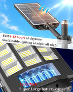 Ofuray Of-8600W Solar Street Lights Outdoor, 600000LM Solar Security Flood Lights Parking Lot Lights Dusk to Dawn, 6500k Waterproof Led with Remote Control Motion for Street,Court,Barn