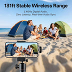 Yuaceuco Mini Wireless Lavalier Microphone for iPhone ipad Android, Noise Reduction and Mute, 33h Charging Case, AI Voice Changer, 131FT Range, Mini Lapel Mic for Video Recording, Vlogging, YouTube