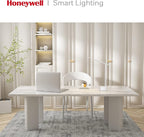 Honeywell LED Desk Lamp with USB Charging Ports - Sunturalux™ HWT-H01 Stepless Dimmable Eye Caring Table Lamp for College Dorm Home Office, Foldable Small Bedside Lamp for Bedroom with Base White