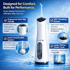 KAMEX Cordless Water Dental Flosser for Teeth Cleaning: Portable Oral Irrigator with 300ML Tank, 4 Cleaning Modes, Rechargeable IPX7 Waterproof Travel Water Flosser for Sensitive Gums, Braces