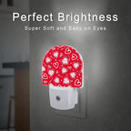 sndheke Valentine's Day Love Words and Arrow Night Light for Kids, Red Love Hearts Night Light Plug in with Dusk to Dawn Sensor,0.5w Energy Saving Nightlight for Hallway Stairway Kitchen Bedroom