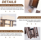 EERU Oil Rubbed Bronze Porch Light Dusk to Dawn Outdoor Sconce Matte Brown Wall Lantern with Frosted Glass Outside House Lighting Waterproof Exterior Light Fixture for Patio Yards Garage Front Door
