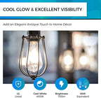 Hizashi E26 Edison Bulb 60 Watt LED, 4000K Dimmable Light Bulbs, ST19 Vintage Light Bulbs Cool White, 95+CRI, UL Listed,700 Lumens 6W E26 Medium Base, Clear Glass, Pack of 3