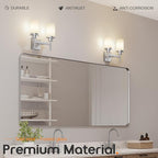 AONEON Bathroom Light Fixtures Brushed Nickel Vanity Lights with White Frosted Glass Shade, Double Wall Lamps for Mirror Kitchen Living Room Porch T001BR-L2