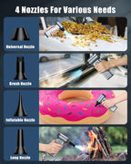 Compressed Air Duster with150,000RPM Brushless Motor, 8000mAh Battery, LED Light, 4-Gear Adjustable Electric Air Blower for Home, Car, Computer, Outdoor, Camera Len