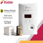 Kidde Carbon Monoxide Detector with Long-Life Lithium Battery, Digital Display, 3 LEDs, Pack of 2 & Nighthawk Carbon Monoxide Detector, AC-Plug-in with Battery Backup, Digital Display