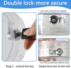 2 PC Round Baby Safety Thermostat Lock Case with Key,Thermostat Cover Universal Lock Case Clear Wall Guard Fits Round Nest Thermostat(3.5x3.5x1.9 in) or Smaller