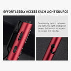 OLIGHT O'Pen 3 EDC Pen Light,120 Lumens with Green Beam, Red and White, USB-C Rechargeable LED Flashlight for Office, Writing, Presentation, Outdoor Uses, Professional Business Gift(Wine Red)