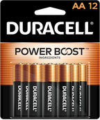 Duracell Coppertop AA Batteries with Power Boost Ingredients, 12 Count Pack Double A Battery with Long-lasting Power, Alkaline AA Battery for Household and Office Devices