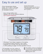 Aowel Non Programmable Thermostat for Home 1 Heat/ 1 Cool Single-Stage System, with Room Temperature Monitor (LCD White Backlit Screen)