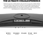 CRUA 24 Inch 200hz/180hz Curved Gaming Monitor, FHD 1080P Frameless Computer Monitors, Support AMD freesync Low Motion Blur, Eye Care, DisplayPort, HDMI, Compatible Wall Mountable Installs-Black