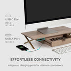 Anji Mountain Monitor Stand - Desktop Organizer & Laptop Riser, Ergonomic Monitor Riser, Space-Saving Monitor Stand for Desk, Durable Construction, Easy Assembly, Ideal for Home & Office,Biscotti