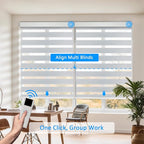 COOLWINDS Motorized Zebra Blinds for Windows Cordless Electric Curtains with Remote Control Blackout Shades Custom Smart Blinds Compatible with Alexa Google Home(95% Blackout Grey,W45 X 72in)