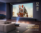 [1500 ANSI/Google TV/Voice Control]Smart Projector with WiFi 6 and Bluetooth, 4K Support, Outdoor Movie Proyector, 1080P Home Ceiling Auto Focus Projector, PUTRIMS K12 Gray