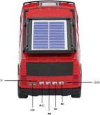 WSTER Solar Off-Road Car Bluetooth Speaker – HD Stereo Sound with TWS Pairing, TF/USB Playback, Portable Bluetooth Car Speaker for Home Audio, Outdoor Use & Retro Gifts for Men (Red)